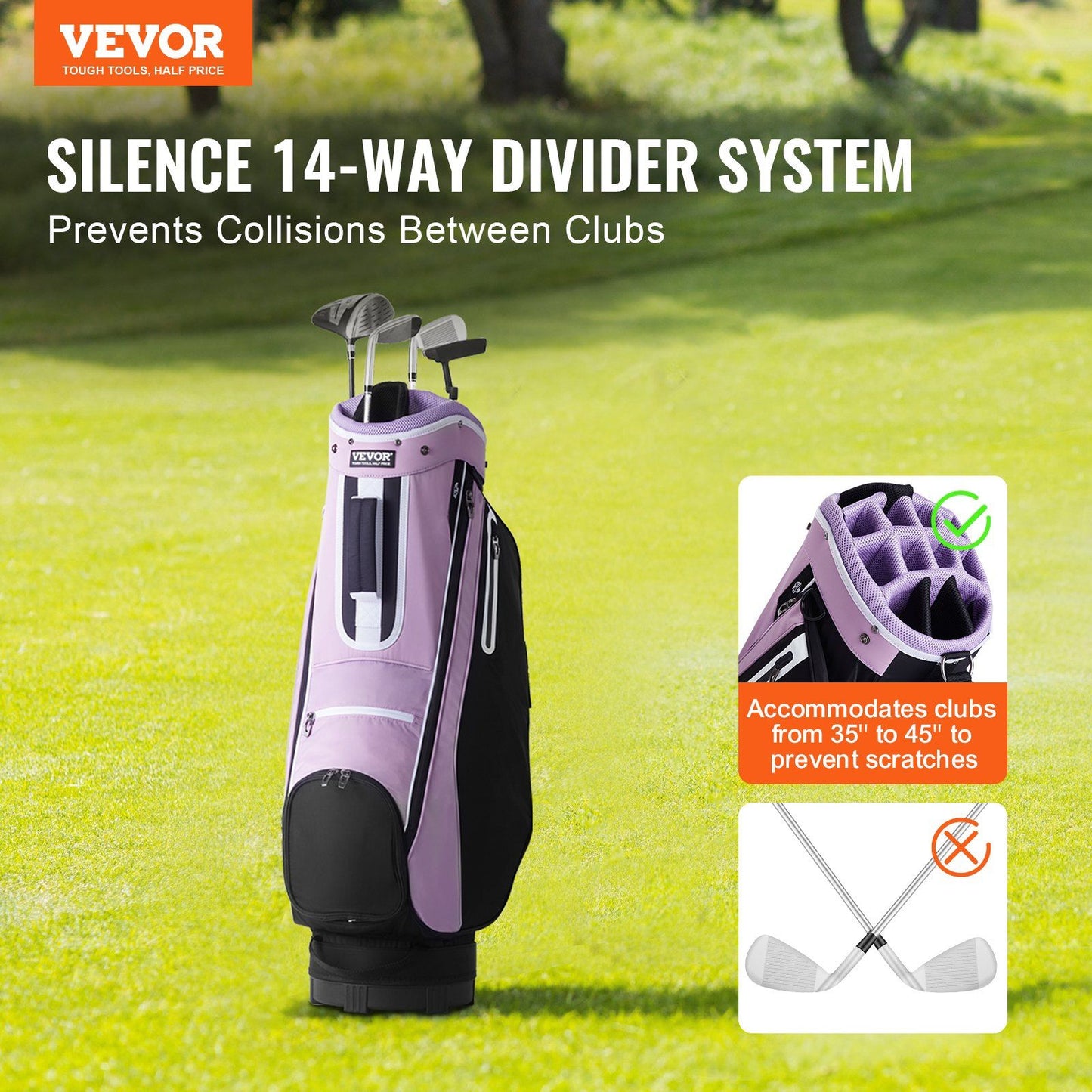 VEVOR 14 Way Organizer Divider Top, 36' Multiple Pockets Premium Cart Bag, Durable Handles & Dust Cover & Detachable Strap