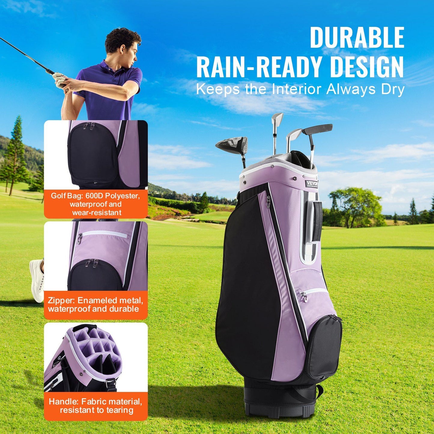 VEVOR 14 Way Organizer Divider Top, 36' Multiple Pockets Premium Cart Bag, Durable Handles & Dust Cover & Detachable Strap