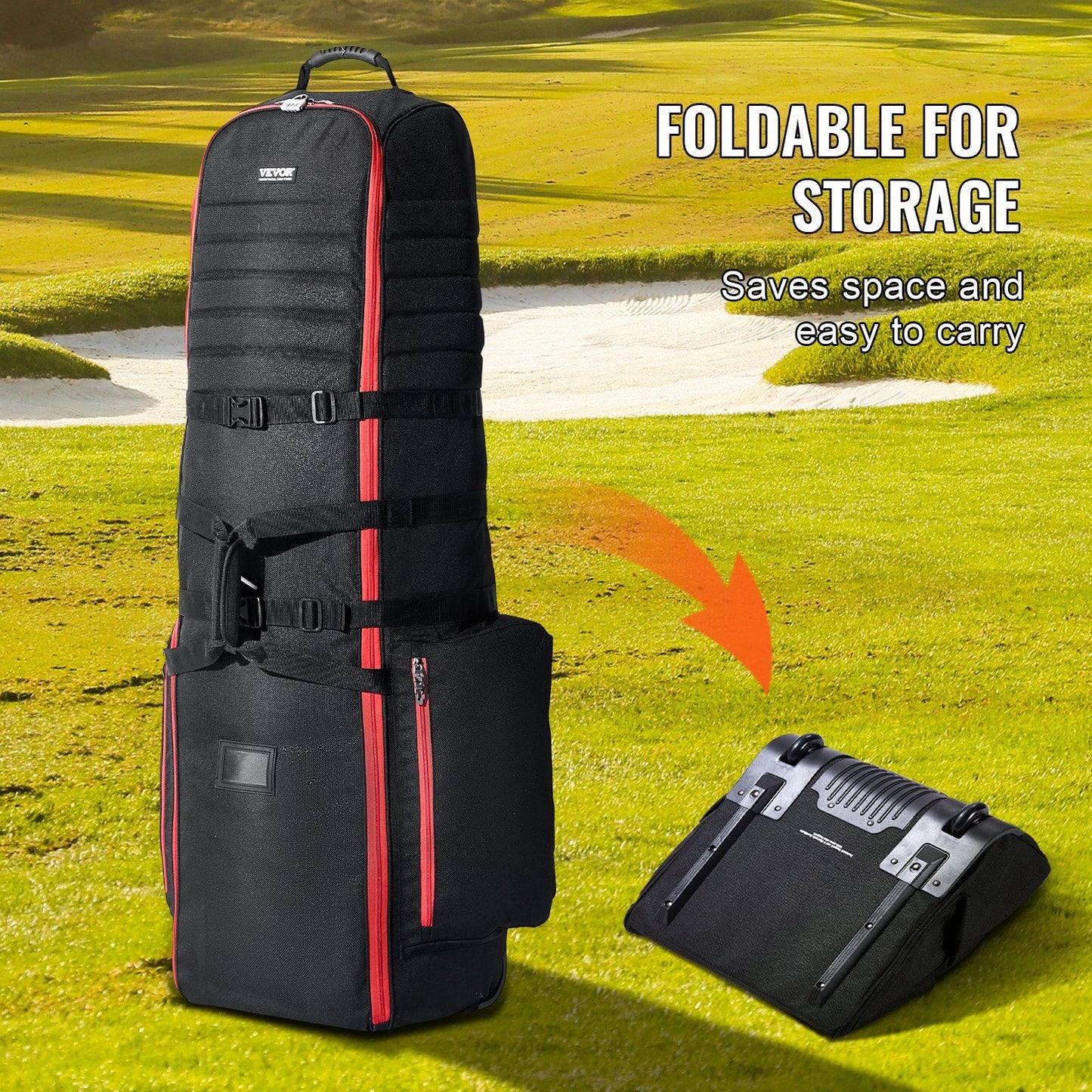 Golf Club Travel Bag Golf Luggage Case Cover with Wheels